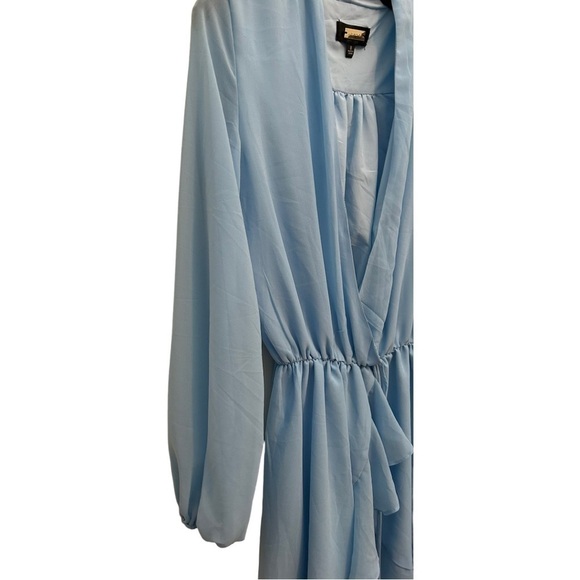𝅺ALEXIA ADMOR Kathlyn Blouson Ruffle Skirt Mini Dress in light blue - Picture 9 of 14